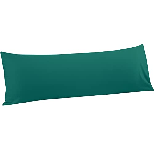 FLXXIE Body Pillow Cover - Super Soft Microfiber 20x54 Body Pillow Case - Envelope Closure, Wrinkle, Stain Resistant Dark Green Body Pillow Cover, 20x54, Dark Green