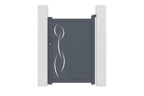 Casanoov Portillon LIFE 1x1,45m Aluminium Gris Anthracite – Motif Arabesques Élégant et Moderne – Robuste Inoxydable Résistant Intempéries Montage...