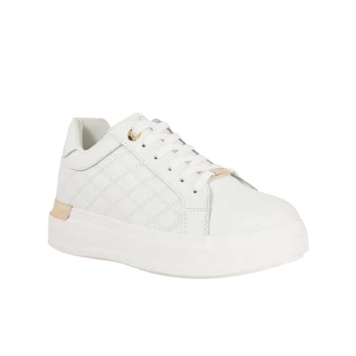 Image of Dune London Ladies ELBA Quilted Side Chunky Lace Up Trainers Size UK 5 White