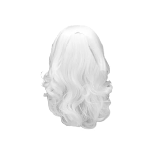 Perruque de Père Noël avec barbe blanche bouclée pour cosplay de fête