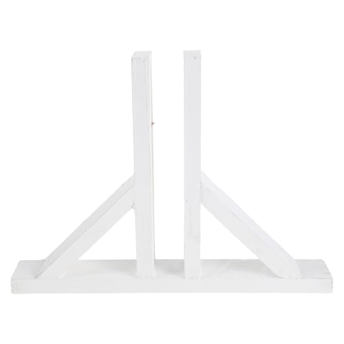 Hemobllo Base per Recinzione in Legno Bianca Antiribaltamento 265X195X37 CM Supporto per Bordatura Prato e Giardino Accessorio per Recinzioni da Esterno Resistente alle Intemperie