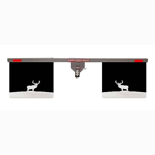 Image of 74 inch Wide x 20 inch Tall Hitch-Mounted Mud Flaps: Three Solid Mounts for 2 inch x 2 inch Receiver Hitches by NorthWest Steel Crafters