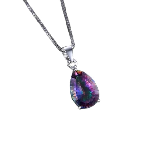 Pendentif argent 925 et quartz mystique naturel de 5 carats de haute joaillerie