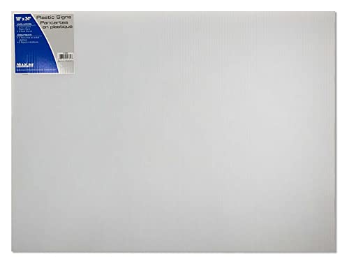 Panneau de signalisation plastique ondulé blanc 45x61 avec support