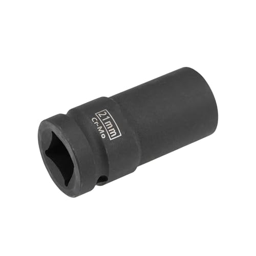 TA-VIGOR 3/4-Inch Drive by 21mm Deep Impact Socket, 6-Point, Durable Reliable Cr-Mo Alloy Steel, 78mm Length Metric for Home Car Repair
