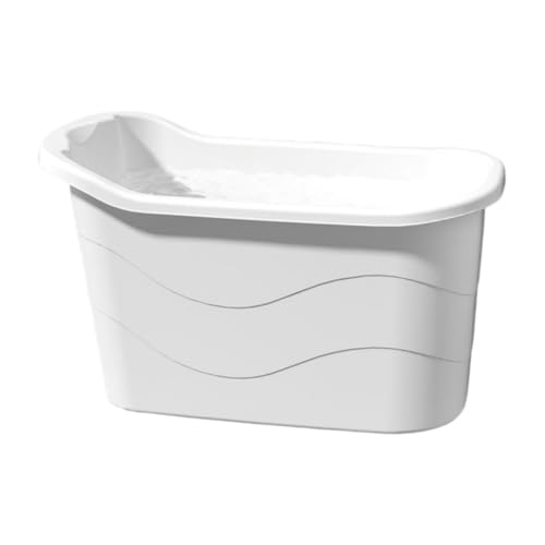 NYHGOXM 大型・深型 据置式ポータブル浴槽 保温加工 たらい風呂 家庭用大人用バスタブ 水風呂/露天風呂やチラー対応 (カバーなし98CM,ホワイト)