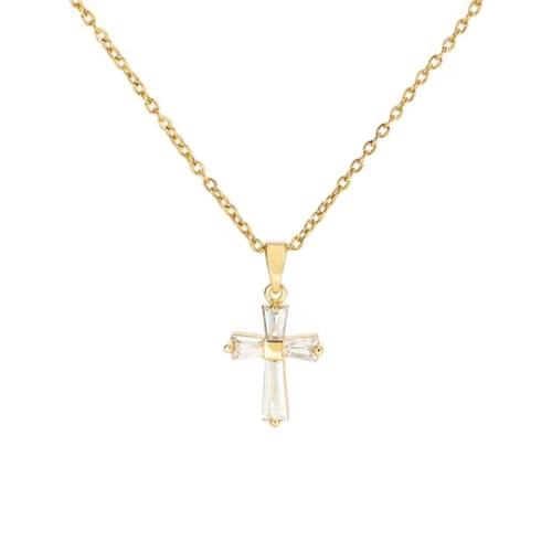 Collier croix en zircon brillant pour homme et femme style hip-hop raffiné