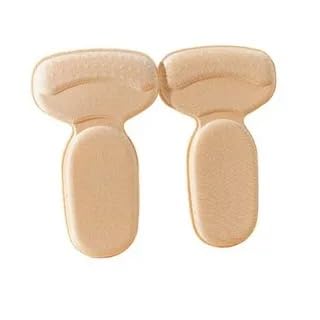 Gyanhari Heel liner T Shape-beign , Heel Grips Liner Cushion Inserts for Loose Shoes Heel Pads Snugs for Shoe Men Women Shoe Bite Protector Foot Pad Shoe Tape Self-Adhesive Foot Care Protector Grip (Beige - T Shape)