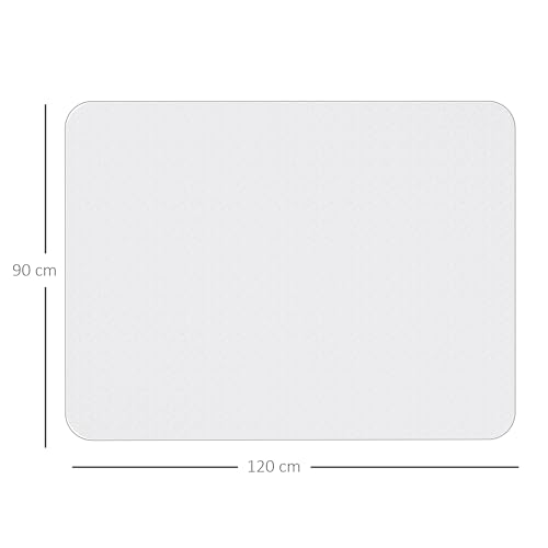 Miniatura 7 de Homcom Alfombra Protectora Para Silla De Oficina 90x120cm Protector Para Suelo Enmoquetado Cuadrilongo, Sin Picos Antideslizantes