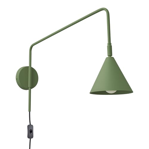 SOLLUX lighting Aplique de pared interior - aplique de acero - 1 llama - bombilla LED - verde oliva Nox