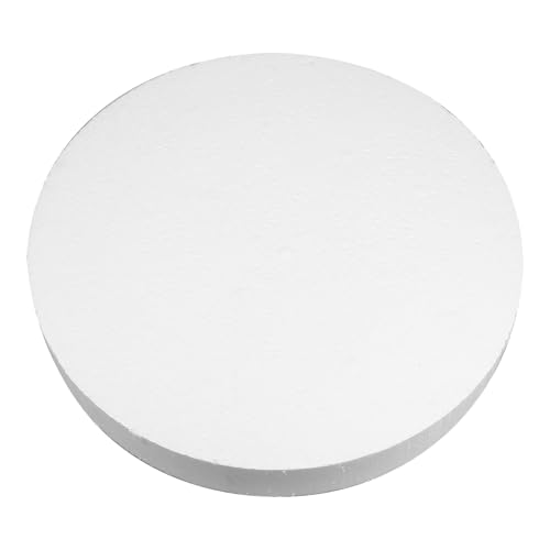 Ipetboom Plateau Rond en Mousse Polystyrène 350 Mm, Disque Blanc DIY pour Décoration de Fête, Fabrication de Cake Pops et Supports Artisanaux, Accessoires Créatifs Sûrs pour Activités