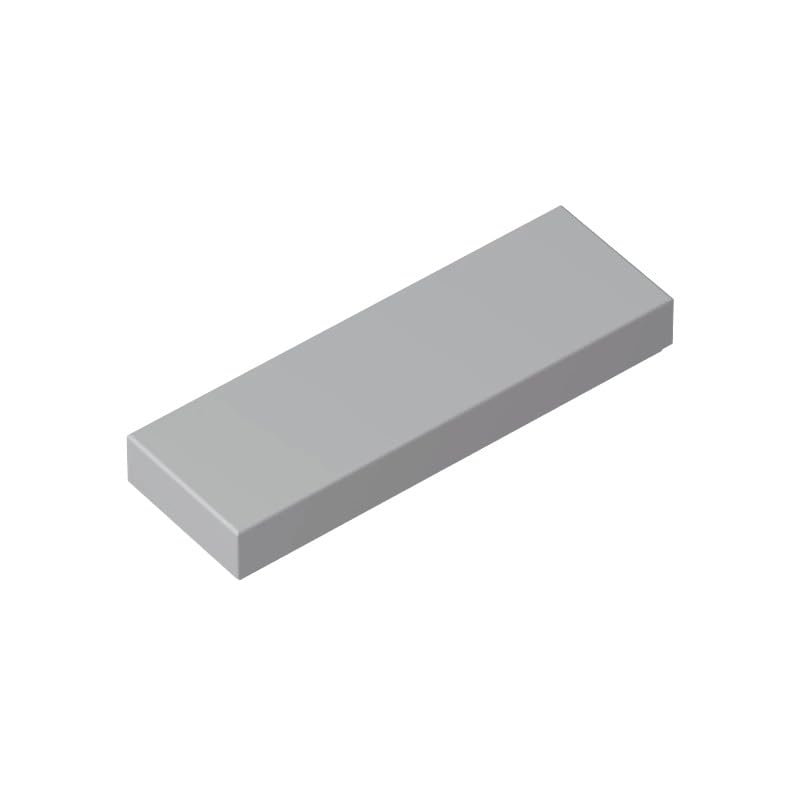 Gobricks 63864 Foundation Plate Tile 1x3 50 Pieces GDS-562 Compatible with Lego Building Blocks Color:Light Bluish Gray — image 1