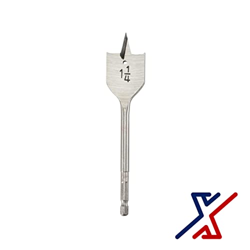 1-1/4 in. x 6 in. Long Spade Bit/Paddle Bit/Wood Bit (20 Bits) by X1 Tools