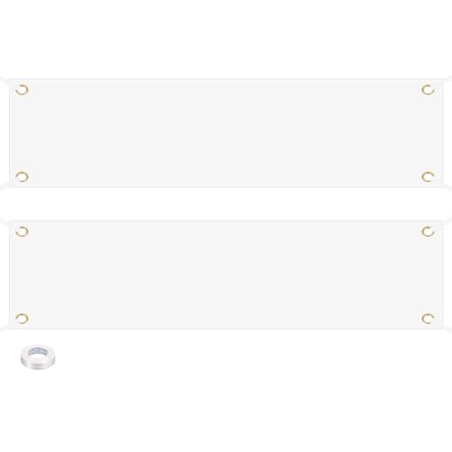 PATIKIL Banderas En Blanco Para Decorar Banderas Blancas De Sublimación De 2'x8' Con Cuerda Para Colgar Para Negocios Exteriores Pared Exterior, 2 Juegos