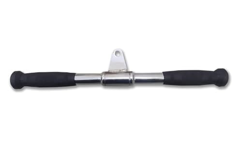 ZEDI Straight Rotating Handle Gym, Silver Triceps Bar with Textured Rubber Grips, Chrome Steel Revolving Straight Bar (B0DD48NBSV) Amazon Price History, Amazon Price Tracker