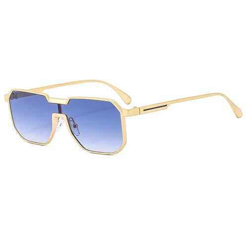 Lunettes de soleil UV400 d'inspiration vintage monture dorée raffinée