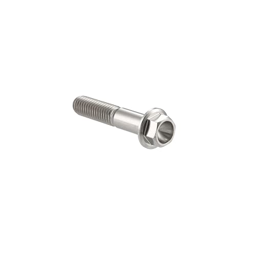 Image of Rison Titanium Bolts Flanged Hex Head Bolt M6x1.0x25mm 6AL4V Aerospace Grade Ti Bolt Original Color Titanium Screw for Motorcycle Car Modification Pack of 5