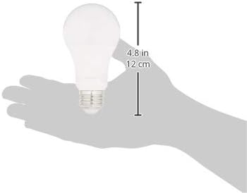 Amazon Basics A19 LED Light Bulb 100W Equivalent, Daylight, Dimmable, 10,000 Hour Lifetime, 16-Pack, White