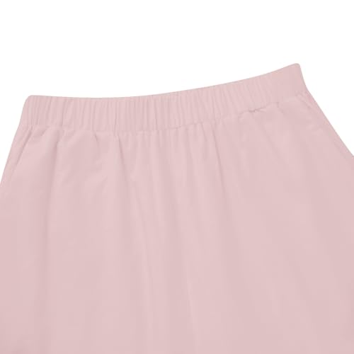 Conjunto de 2 piezas de lino fresco para evitar el calor con pantalón ancho rosa Z01 5