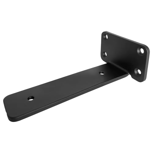 Support d'étagère robuste lot de 8 équerres 15 cm métal noir 5 mm - 4
