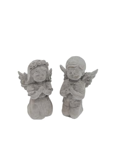 Engelsfiguren aus Beton | Set mit 2 Stück | Handgefertigt | Betonskulptur...
