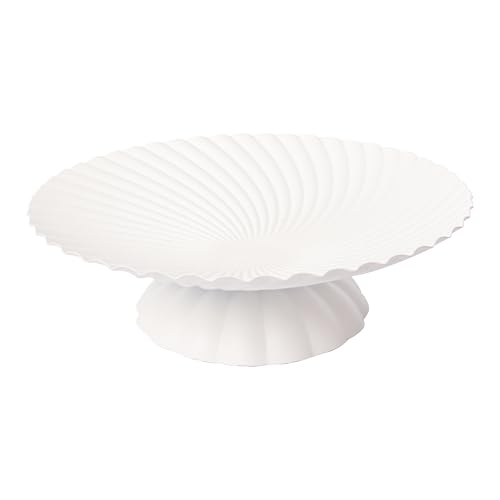 GENMOUS Decorative Ruffle Bowl, Morden Large Decorative Bowl for Home Decor, Fruit Bowl for Kitchen Counter, Elegant Key Bowl for Entryway Table, White