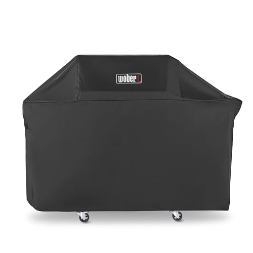 WOBER COVER 63-Inch Grill Cover for Weber Genesis 300 Heavy Duty BBQ Cover with Straps Black 63W x 25.6D x 43.4H inches