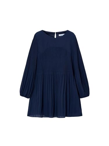 Vestido Gasa Plisada para niña Marino para ceremonias y eventos