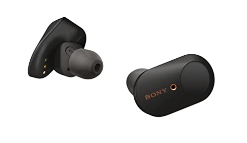 Sony WF1000XM3 - ノイズキャンセリングワイヤレスヘッドフォン (真のワイヤレス、Bluetooth、Alexa および Google アシスタントとの互換性、最大 32 時間のバッテリー寿命、ノイズのない仕事や旅行に最適)、ブラック