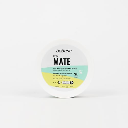 Babaria - Cera Moldeadora Mate | Cera Mate Pelo Hombre Y Mujer | 100ml | Resistencia 48h | 100% Vegano | Fijación Ultra-fuerte | Cabellos Cortos Y Medios