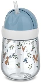 Mepal - Strohhalmbecher Mio Little Dutch - 300 ml - Forest Friends | Kleinkind Strohhalm Becher ab 9 Monaten - Auslaufsichere Trinkflasche für Kleinkinder - Spülmaschinengeeignet