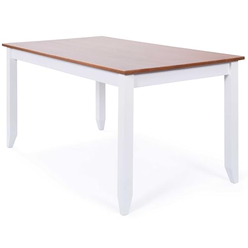Interlink Westerland - Mesa de comedor (160 x 90 cm), color blanco y marrón