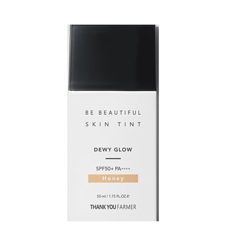 Image of THANKYOU FARMER Be Beautiful Skin Tint (Honey) 3-in-1 Hydrating Tinted Moisturizer, Primer & SPF50+ Sun Protection, Lightweight Daily Base Makeup, Natural Sheer Coverage, Even Skin Tone, Breathable, Dewy Finish for All Skin Types (50ml)