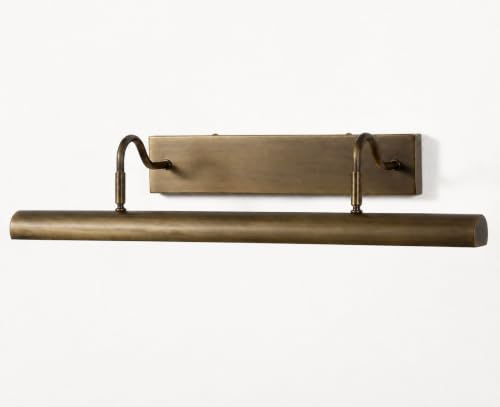 Image of 24 Inch Hardwired Gooseneck Antique Brass Picture Light for Wall, Art Light for Wall, 4 Light Bronze Picture Light