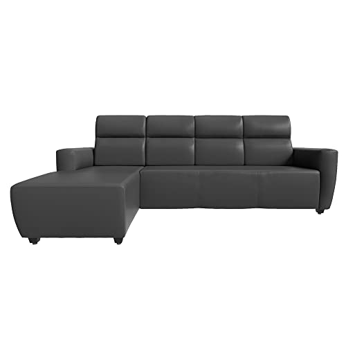 Image of Wakefit Sofa Set | 3 Year Warranty | Sofa 3 Seater, 3 Seater Sofa for Living Room, Wooden Sofa Set, 3 Seater + Left Aligned, Sofa for Living Room - Belize(Romance : Marble Grey)