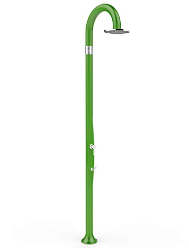 Ducha Tradicional De Doble Entrada Agua Caliente Y Fría Arkema Funny Yin Con Alcachofa De 25 Cm Ducha De Polietileno Hd Color Verde Claro Para Interior Y Exterior Con Mezclador Y Lavapiés