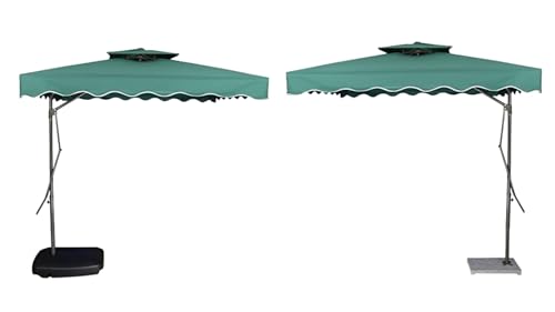 Image of INVEZO Garden Outdoor Patio Umbrella MS SIDE POLE SQUARE (2.2 x 2.2 sq mtr) Big size umbrella /terrace Balcony Outdoor cantilever umbrella With Base