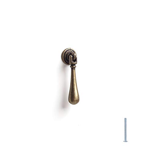 Tiradores y pomos para armarios, cajones puertas y muebles, de diferentes patrones y colores, anticuados y modernizados (ACABADO EN CUERO VIEJO, 60MM)