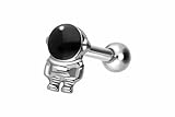 PIERCINGLINE Piercing de titanio con rosca interior astronauta, color oro rosa, negro, dorado, blanco y plateado, Stablänge: 6mm, Titanio, sin gema