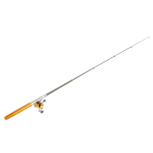 Caña de Pesca, Caña de Pesca Telescópica Pescador con Bolsas Bolsas para Adultos Principiantes para Adultos Principiantes (Gold)