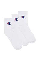 Champion Sport Genderless Quarter Crew, White, Small