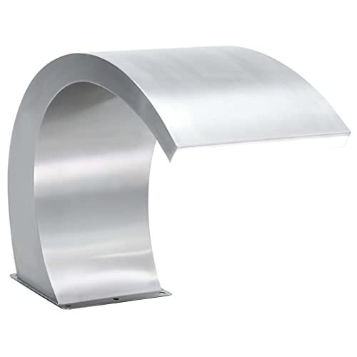 Emmtore Fuente Cascada de Piscina con Leds Decorado Pequeña Fuentes de Agua Exterior Patio Piscina Estanque Acero Inoxidable 30x60x45 cm