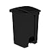 Safco Products Plastic Step-On Trash Can for Hands-Free Disposal, Great for Home/Commercial Use, 12 Gallon, Black (9925BL)