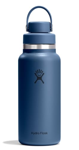 Image of Hydro Flask Water Bottle - Insulated Stainless Steel - Wide Mouth Flex Chug Lid, Non Spill, Leakproof in 32 Oz Harbor Blue