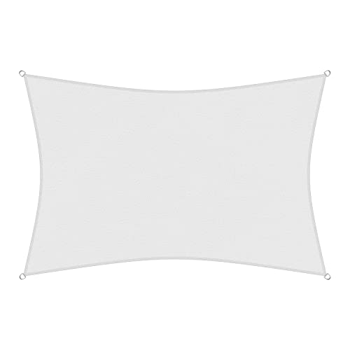 sunprotect 83237 Professional Sonnensegel, 6 x 4 m, Rechteck, Wind- & wasserdurchlässig, weiß