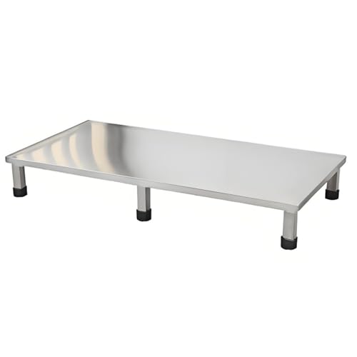 VyhPJg Stainless Steel Dunnage Racks, Commercial Low Shelf for Floor, Heightened Furniture Appliances Pedestal, All-Welded Parts Storage Rack, for Restaurants, Kitchens, Garages(100cm/39.4in)