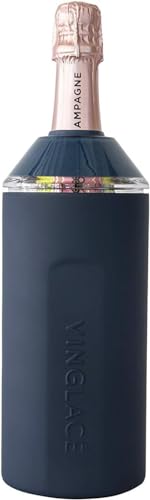 Personalized Vinglacé Wine & Champagne Bottle Chiller - A Unique Customized Gift for Wine Lovers (Navy)