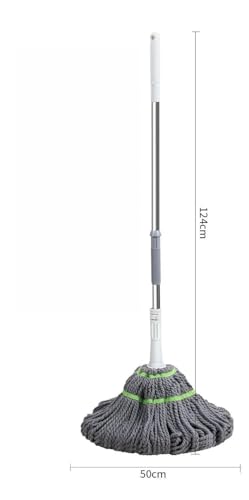 Image of Microfiber Twist Mop for Floor Cleaning - Squeeze Stick, Durable, Easy to Use Cleaner, Effective Poocha for Hardwood, Tile, and Laminate for Floor Easy to Use AJ53