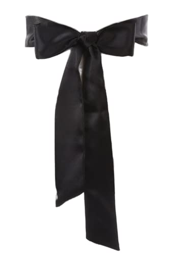 Wedding Sash Bridal Belts Simple Classic Silk Ribbon Sash, Black, Size One Size