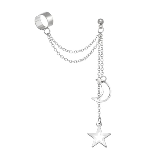 Hypoallergenically Moon Star Drop Earrings No Pierced Hook Design Jewelry Gift